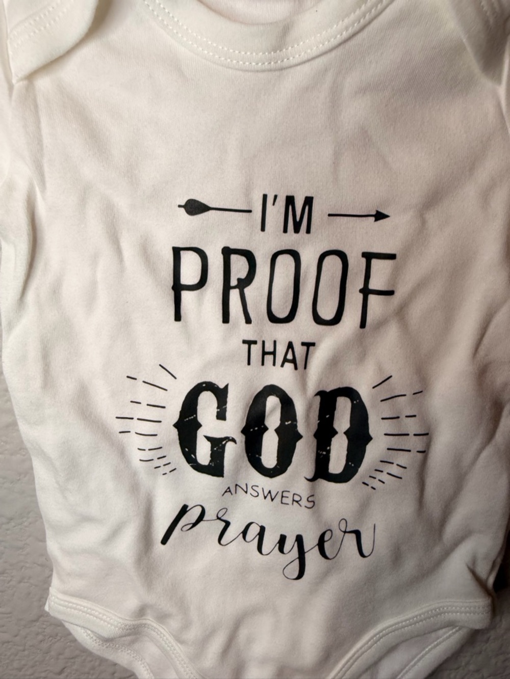 White Graphic Kids Onesie - Inspirational Prayer Design